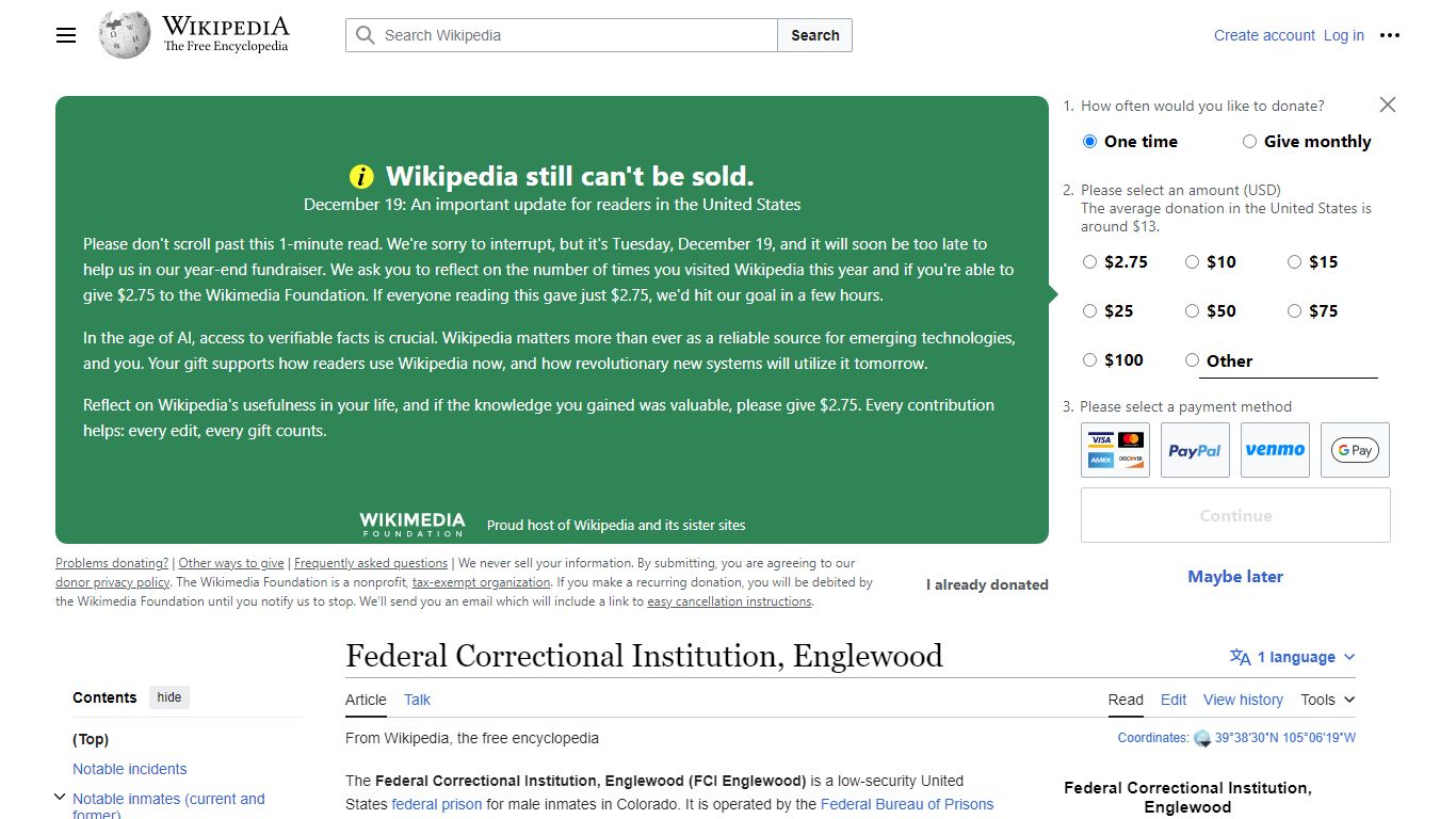 Federal Correctional Institution, Englewood - Wikipedia